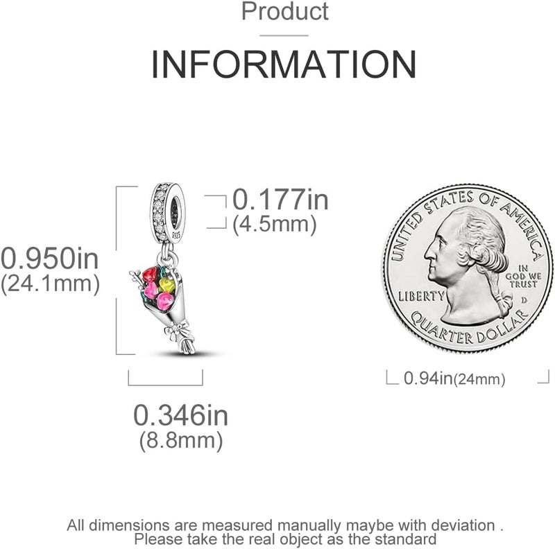 MULA 925 Sterling Silver Charms for Bracelets and Necklaces Family Letters Dangle Pendants Airplane Travel Beads Family Tree Jewelry Charms for Women - Image 3